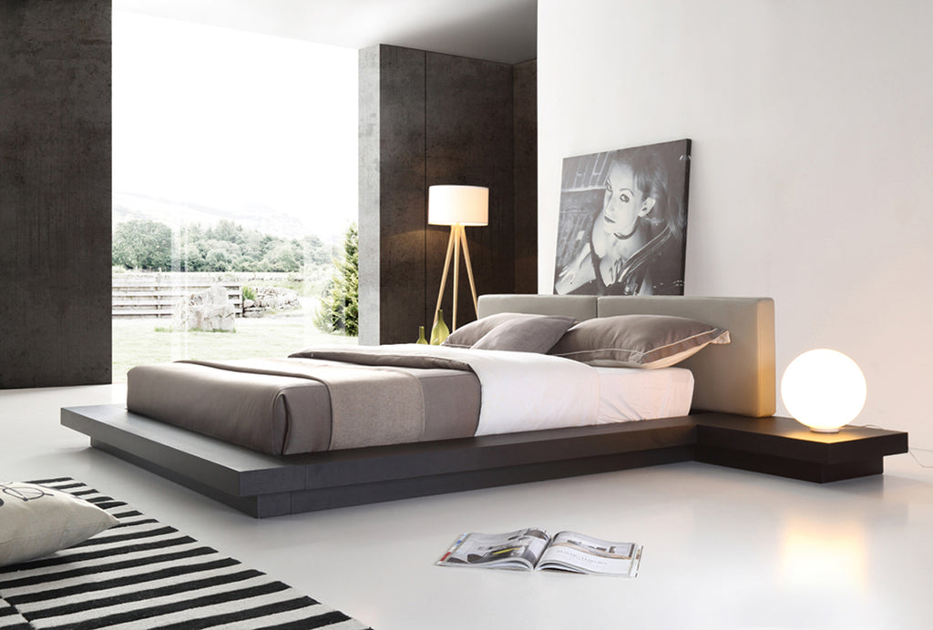 VIG Furniture Modrest Opal Modern Wenge & Grey Platform Bed VGVCBD855-WGEGRY