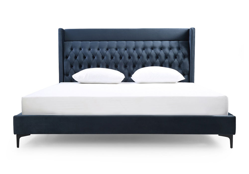 VIG Furniture Queen Modrest Wales Modern Blue Fabric Bed VGVCBD8910-BLU-Q