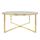 Sagebrook Home Contemporary Metal Pull Out Coffee Table, Gold 15440-02 Gold Metal