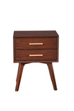 Alpine Furniture Gramercy 2 Drawer Nightstand 1978-02 Walnut Mahogany Solids & Veneer 20 x 15 x 25