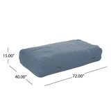 Curaçao Outdoor Water Resistant 6'x3' Lounger Bean Bag, Blue Noble House