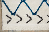Nourison Kamala DS500 Tribal Machine Made Power-loomed Indoor only Area Rug White/Blue 9'3" x 12'9" 99446407443