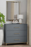 Alpine Furniture Madelyn Three Drawer Small Chest, Slate Gray 2010G-04 Slate Gray Mahogany Solids & Veneer 36 x 18 x 34