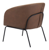 Zuo Modern Quinten 100% Polyester, Plywood, Steel Modern Commercial Grade Accent Chair Vintage Brown, Black 100% Polyester, Plywood, Steel