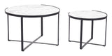 Zuo Modern Brioche MDF, Steel Modern Commercial Grade Coffee Table Set White, Black MDF, Steel