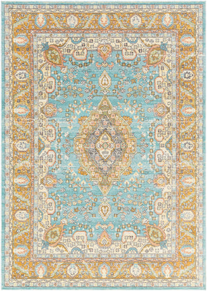 Bodrum BDM-2300 Global Polypropylene Rug BDM2300-81012 Ivory, Saffron, Silver Gray, Medium Gray, Camel, Pale Blue, Moss 100% Polypropylene 8'10" x 12'