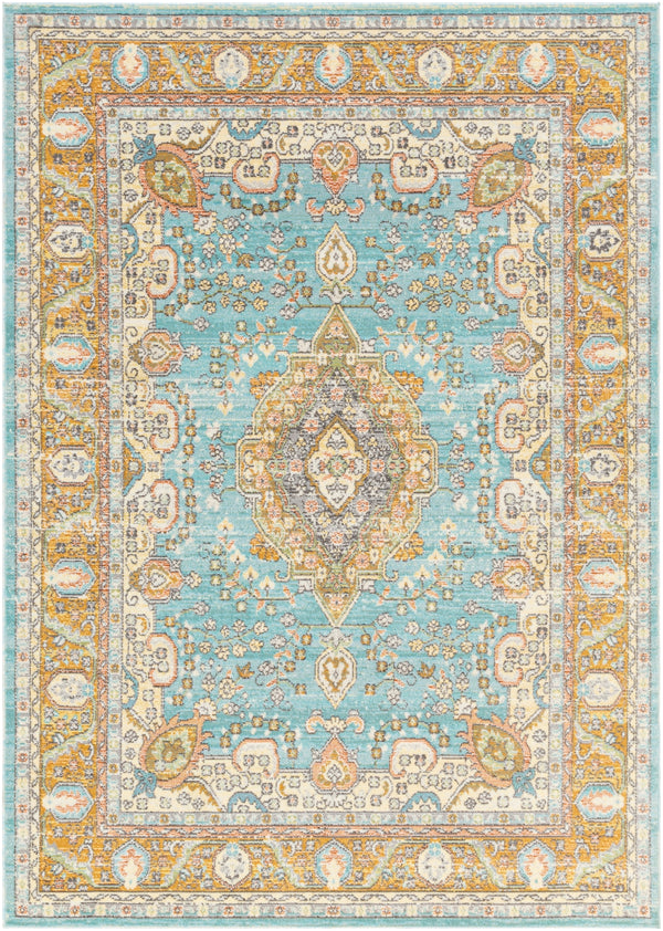 Bodrum BDM-2300 Global Polypropylene Rug BDM2300-81012 Ivory, Saffron, Silver Gray, Medium Gray, Camel, Pale Blue, Moss 100% Polypropylene 8'10" x 12'