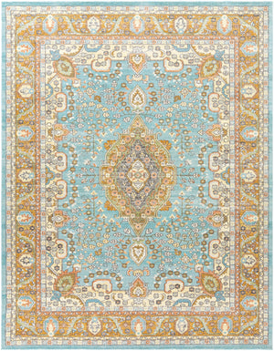 Bodrum BDM-2300 Global Polypropylene Rug BDM2300-71010 Ivory, Saffron, Silver Gray, Medium Gray, Camel, Pale Blue, Moss 100% Polypropylene 7'10" x 10'