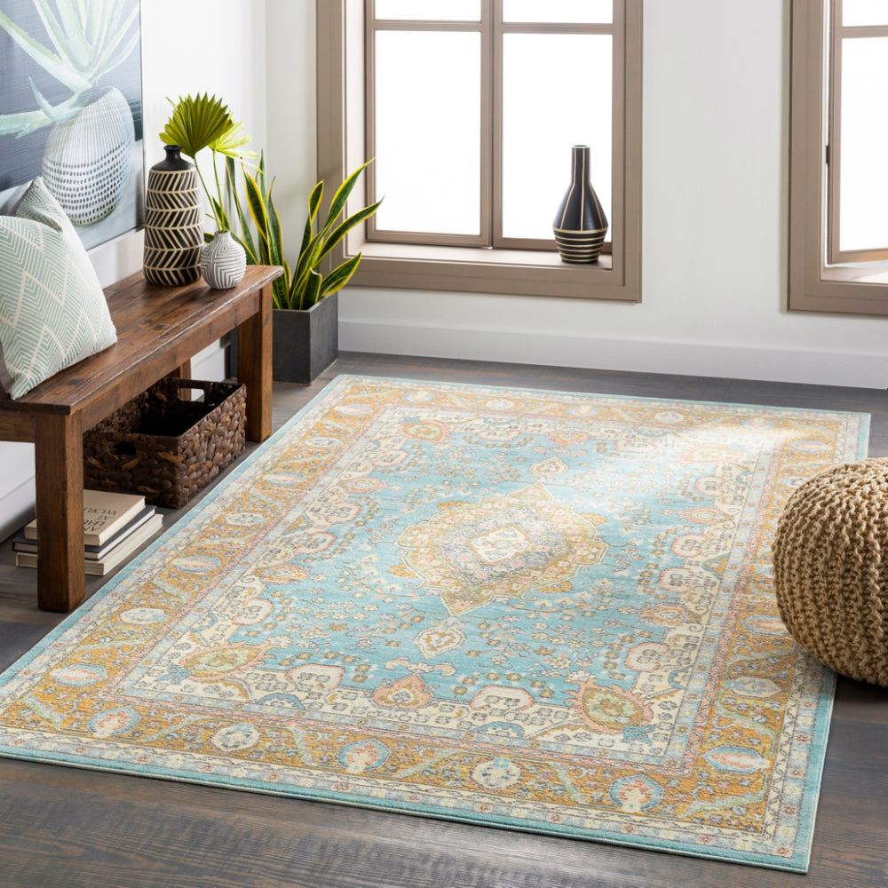 Bodrum BDM-2300 Global Polypropylene Rug BDM2300-81012 Ivory, Saffron, Silver Gray, Medium Gray, Camel, Pale Blue, Moss 100% Polypropylene 8'10" x 12'