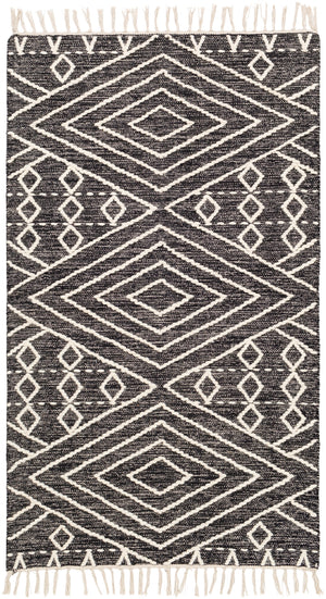 Bedouin BDO-2300 Global Cotton, Wool Rug BDO2300-810 Black, Cream 70% Cotton, 30% Wool 8' x 10'