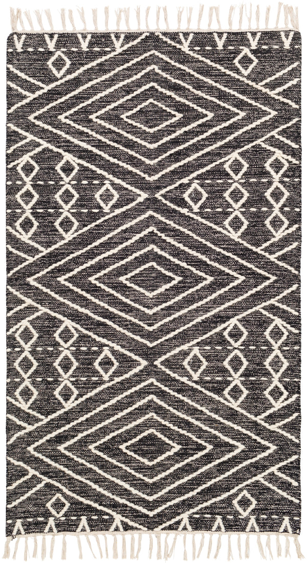 Bedouin BDO-2300 Global Cotton, Wool Rug BDO2300-810 Black, Cream 70% Cotton, 30% Wool 8' x 10'