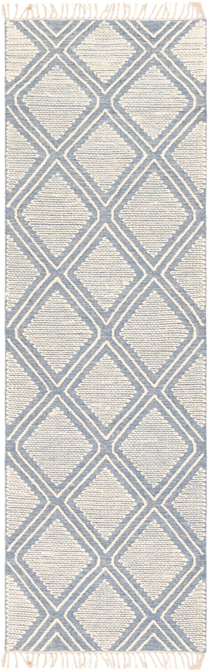 Bedouin BDO-2305 Global Cotton, Wool Rug BDO2305-268 Denim, Cream 70% Cotton, 30% Wool 2'6" x 8'