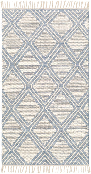 Bedouin BDO-2305 Global Cotton, Wool Rug BDO2305-69 Denim, Cream 70% Cotton, 30% Wool 6' x 9'