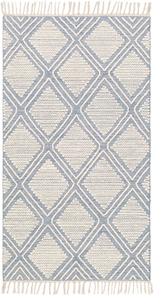 Bedouin BDO-2305 Global Cotton, Wool Rug BDO2305-69 Denim, Cream 70% Cotton, 30% Wool 6' x 9'