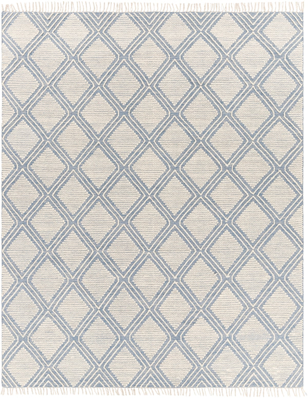 Bedouin BDO-2305 Global Cotton, Wool Rug BDO2305-810 Denim, Cream 70% Cotton, 30% Wool 8' x 10'