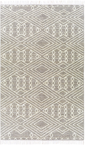 Bedouin BDO-2306 Global Cotton, Wool Rug BDO2306-69 Medium Gray, Black, Cream 70% Cotton, 30% Wool 6' x 9'