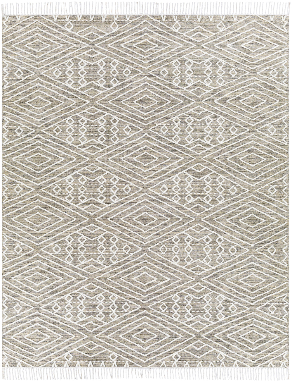 Bedouin BDO-2306 Global Cotton, Wool Rug BDO2306-810 Medium Gray, Black, Cream 70% Cotton, 30% Wool 8' x 10'