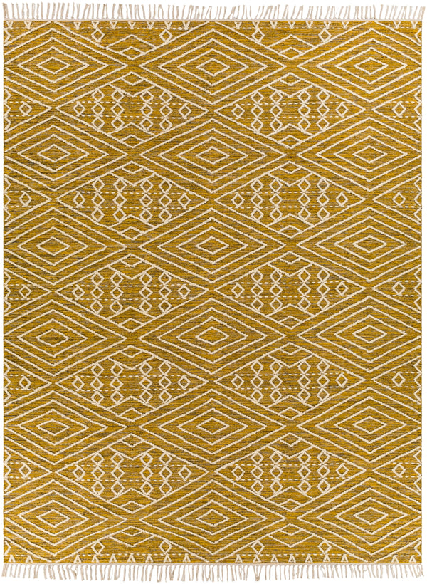 Bedouin BDO-2307 Global Cotton, Wool Rug BDO2307-810 Mustard, Black, Cream 70% Cotton, 30% Wool 8' x 10'