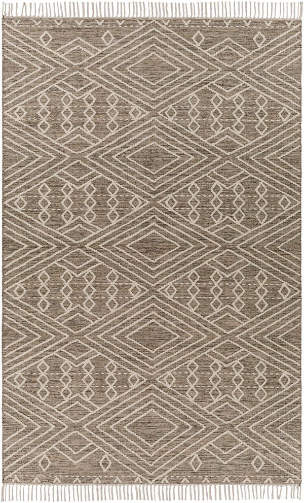 Bedouin BDO-2308 Global Cotton, Wool Rug BDO2308-69 Taupe, Black, Cream 70% Cotton, 30% Wool 6' x 9'