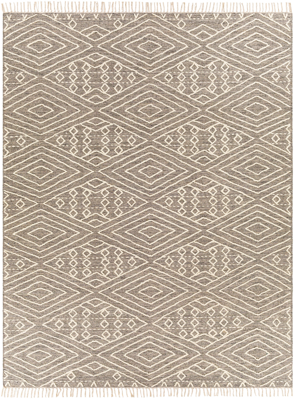 Bedouin BDO-2308 Global Cotton, Wool Rug BDO2308-810 Taupe, Black, Cream 70% Cotton, 30% Wool 8' x 10'