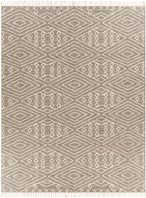 Bedouin BDO-2308 Global Cotton, Wool Rug BDO2308-810 Taupe, Black, Cream 70% Cotton, 30% Wool 8' x 10'