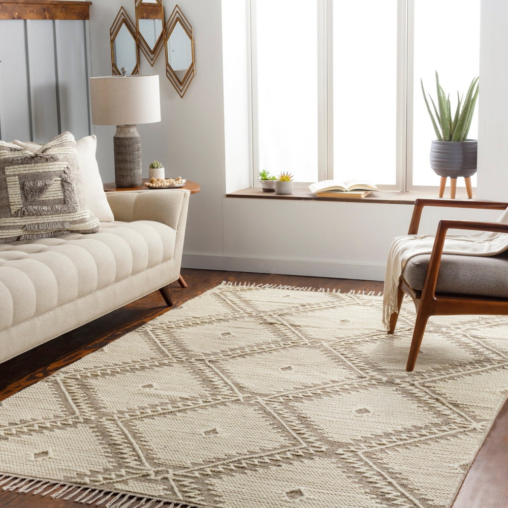 Bedouin BDO-2312 Global Cotton, Wool Rug BDO2312-810 Taupe, Black, Cream 70% Cotton, 30% Wool 8' x 10'