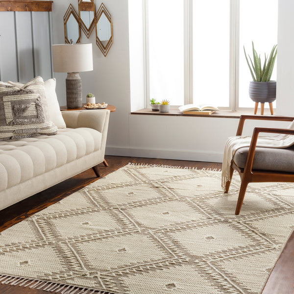 Bedouin BDO-2312 Global Cotton, Wool Rug BDO2312-810 Taupe, Black, Cream 70% Cotton, 30% Wool 8' x 10'