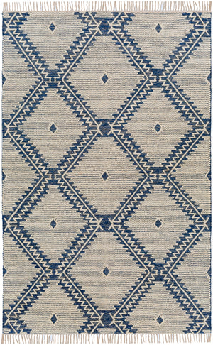 Bedouin BDO-2313 Global Cotton, Wool Rug BDO2313-69 Dark Blue, Black, Cream 70% Cotton, 30% Wool 6' x 9'