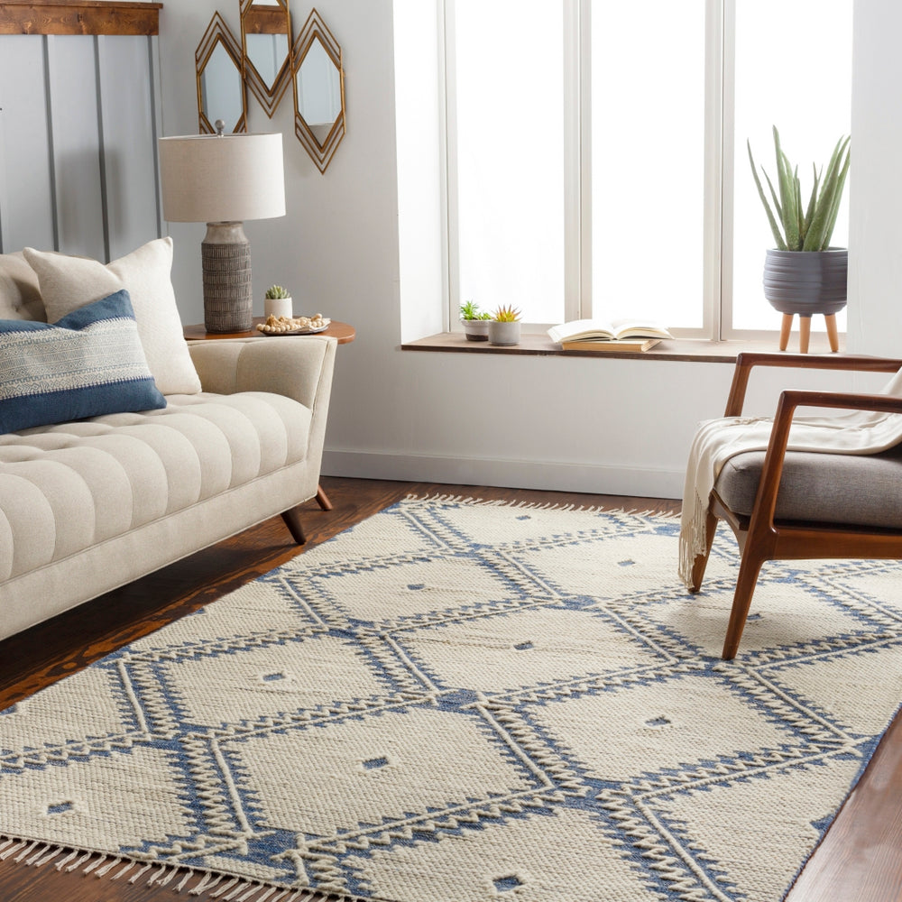 Bedouin BDO-2313 Global Cotton, Wool Rug BDO2313-810 Dark Blue, Black, Cream 70% Cotton, 30% Wool 8' x 10'