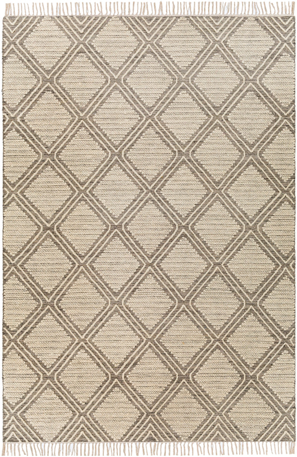 Bedouin BDO-2314 Global Cotton, Wool Rug BDO2314-69 Medium Gray, Black, Cream 70% Cotton, 30% Wool 6' x 9'