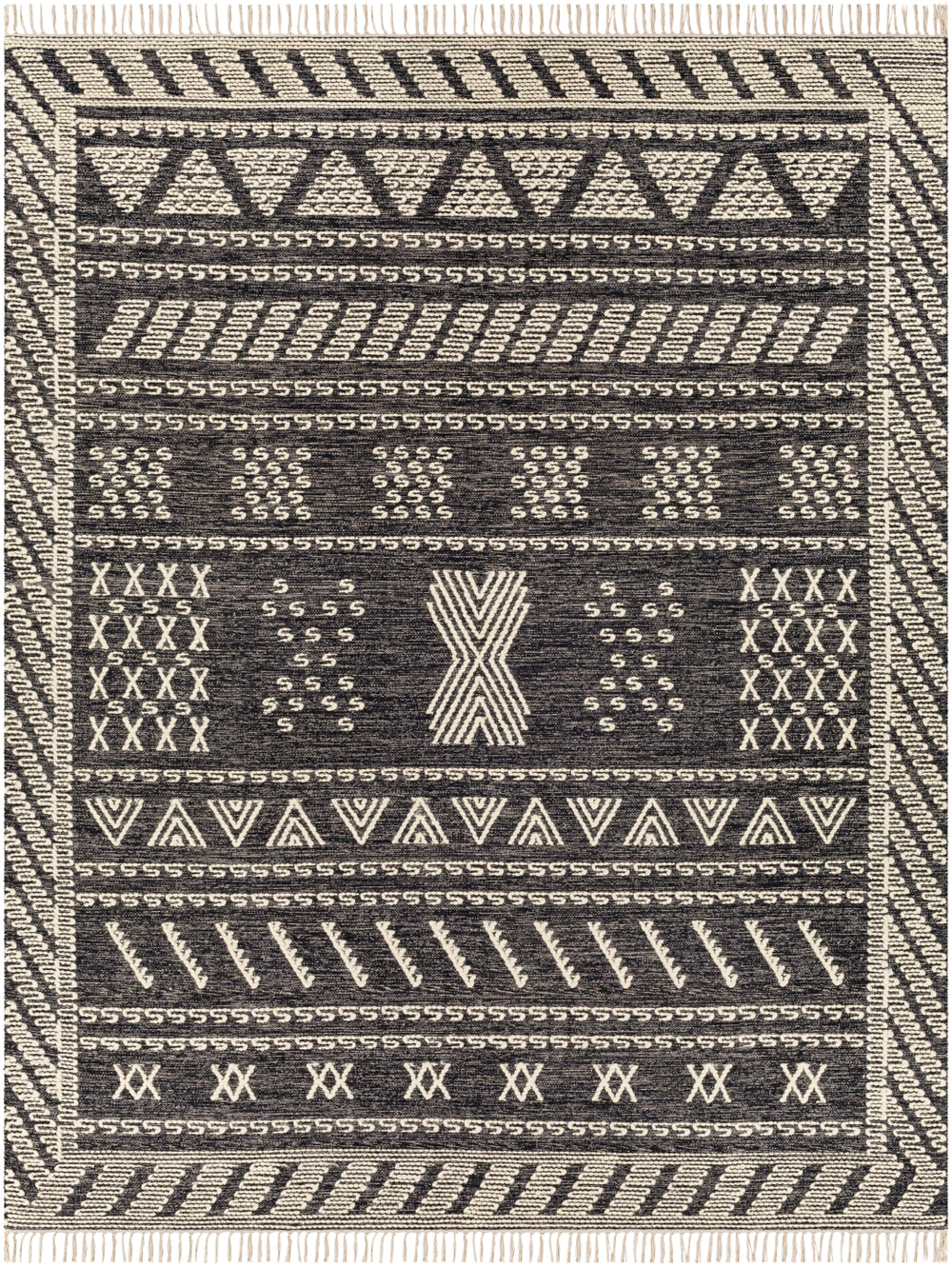 Bedouin BDO-2318 Global Cotton, Wool Rug BDO2318-810 Black, Cream 70% Cotton, 30% Wool 8' x 10'