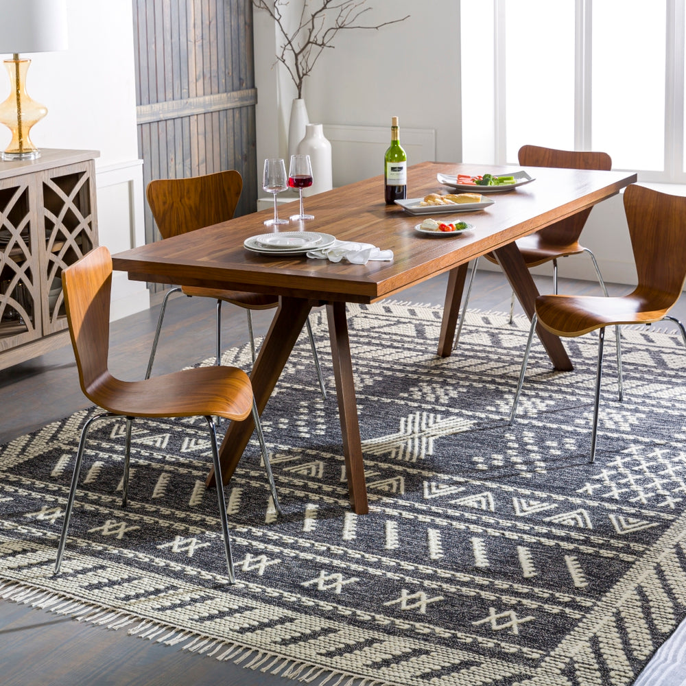 Bedouin BDO-2318 Global Cotton, Wool Rug BDO2318-810 Black, Cream 70% Cotton, 30% Wool 8' x 10'