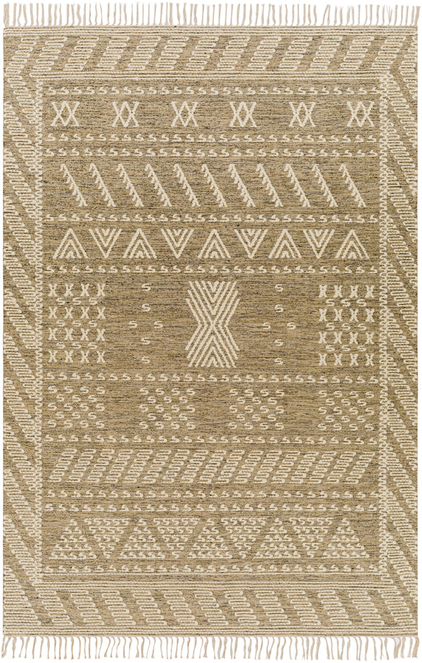 Bedouin BDO-2319 Global Cotton, Wool Rug BDO2319-69 Taupe, Black, Cream 70% Cotton, 30% Wool 6' x 9'