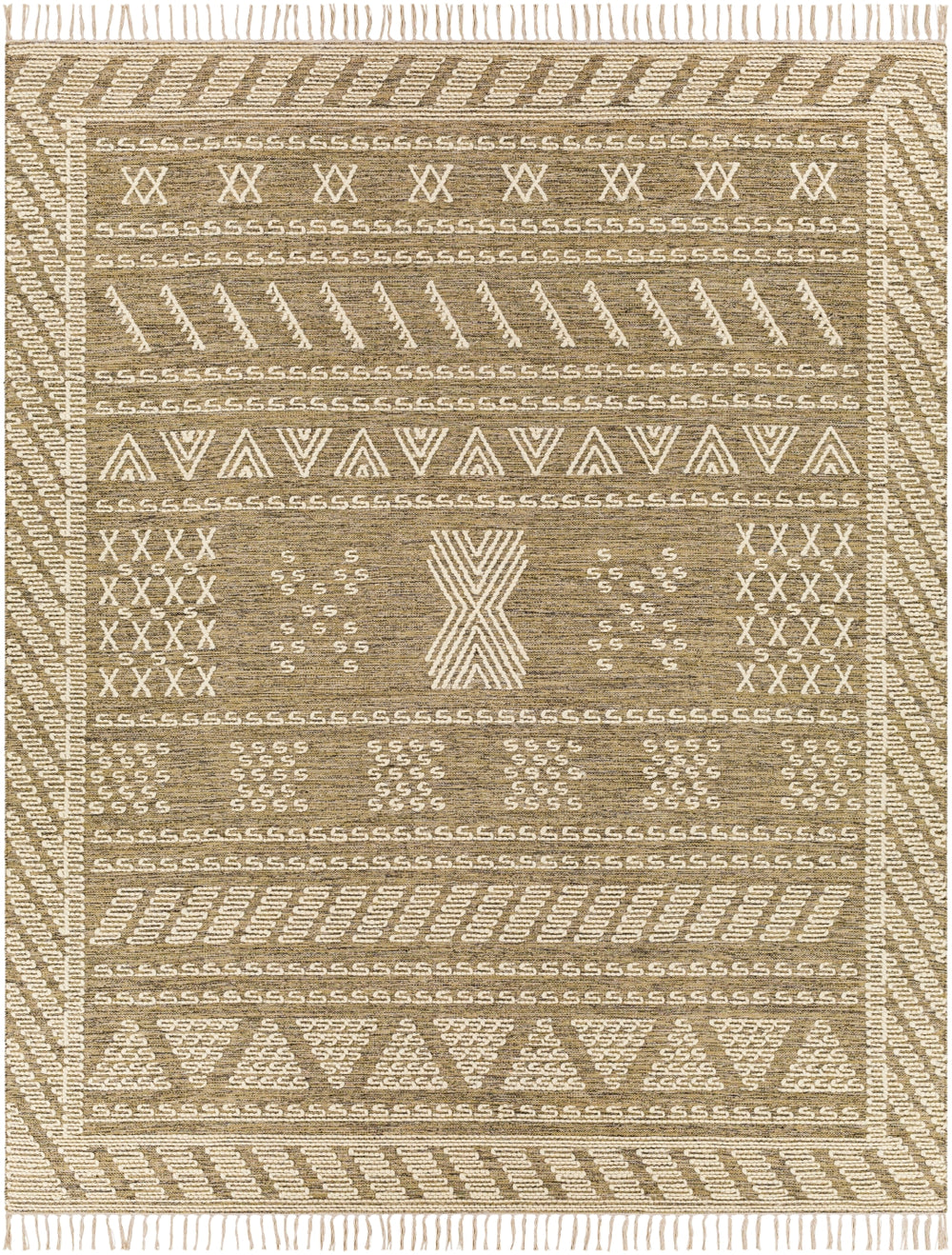 Bedouin BDO-2319 Global Cotton, Wool Rug BDO2319-810 Taupe, Black, Cream 70% Cotton, 30% Wool 8' x 10'