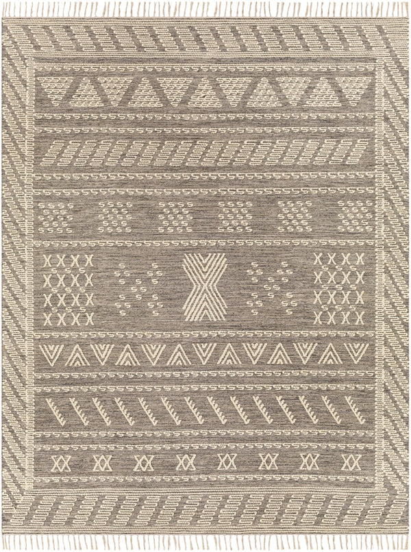 Bedouin BDO-2320 Global Cotton, Wool Rug BDO2320-810 Medium Gray, Black, Cream 70% Cotton, 30% Wool 8' x 10'