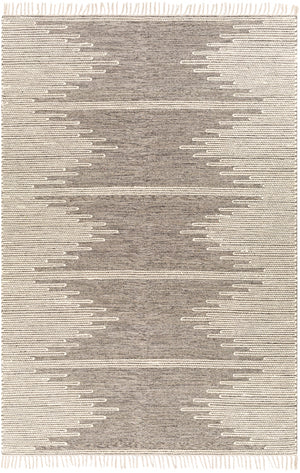 Bedouin BDO-2321 Global Cotton, Wool Rug BDO2321-69 Medium Gray, Black, Cream 70% Cotton, 30% Wool 6' x 9'