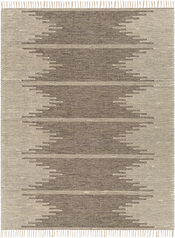 Bedouin BDO-2321 Global Cotton, Wool Rug BDO2321-810 Medium Gray, Black, Cream 70% Cotton, 30% Wool 8' x 10'