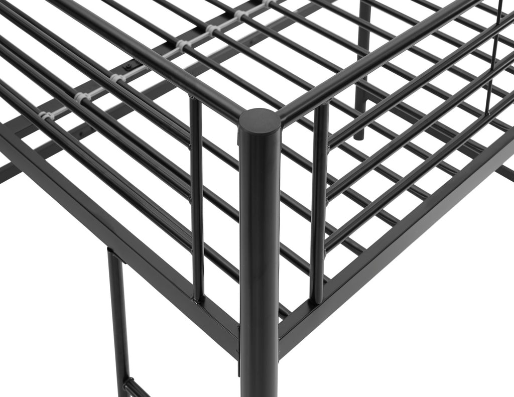 Walker Edison Premium Metal Full Size Loft Bed - Black in Powder-Coated Steel BDOLBL 812492017981
