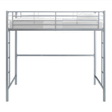 Walker Edison Premium Metal Full Size Loft Bed - Silver in Powder-Coated Steel BDOLSL 814055025419