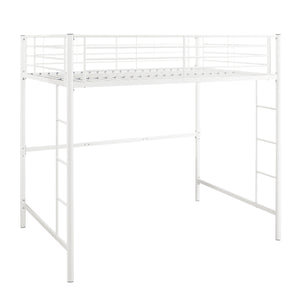 Walker Edison Premium Metal Full Size Loft Bed - White in Powder-Coated Steel BDOLWH 814055025426
