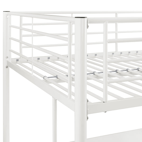 Walker Edison Premium Metal Full Size Loft Bed - White in Powder-Coated Steel BDOLWH 814055025426