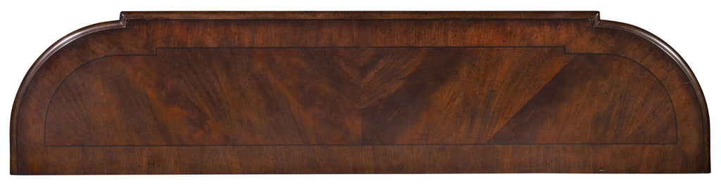 Hooker Furniture Leesburg Traditional/Formal Rubberwood Solids with Grain and Swirl Mahogany and Ebony Veneers Demilune Hall Console 5381-80151