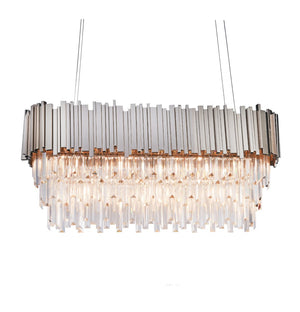 Bethel Chrome Chandelier in Metal & Crystal