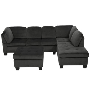 Canterbury Charcoal Fabric Sectional Set