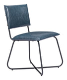 Zuo Modern Grantham 100% Polyurethane, Steel, Plywood Modern Commercial Grade Dining Chair Set - Set of 2 Dark Blue 100% Polyurethane, Steel, Plywood