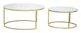 Zuo Modern Daniel Marble, MDF, Iron Modern Commercial Grade Nesting Coffee Table White, Gold Marble, MDF, Iron