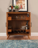 Alpine Furniture Flynn Small Bar Cabinet, Acorn 966-17 Acorn Mahogany Solids & Okoume Veneer 32 x 19 x 36