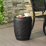 Adonis Outdoor Contemporary Side Table, Matte Black Noble House