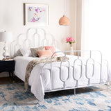 Safavieh Paloma Metal Retro Queen Bed White BED6201B-Q 889048599505