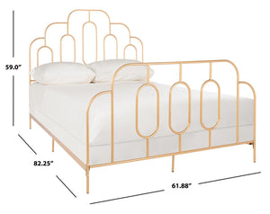 Paloma Metal Retro Bed - Luxurious Design with Sinuous Curves, Perfect for Any Bedroom Décor